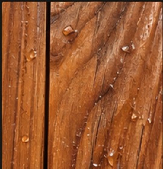 Close-up cedar timber with protective coating
