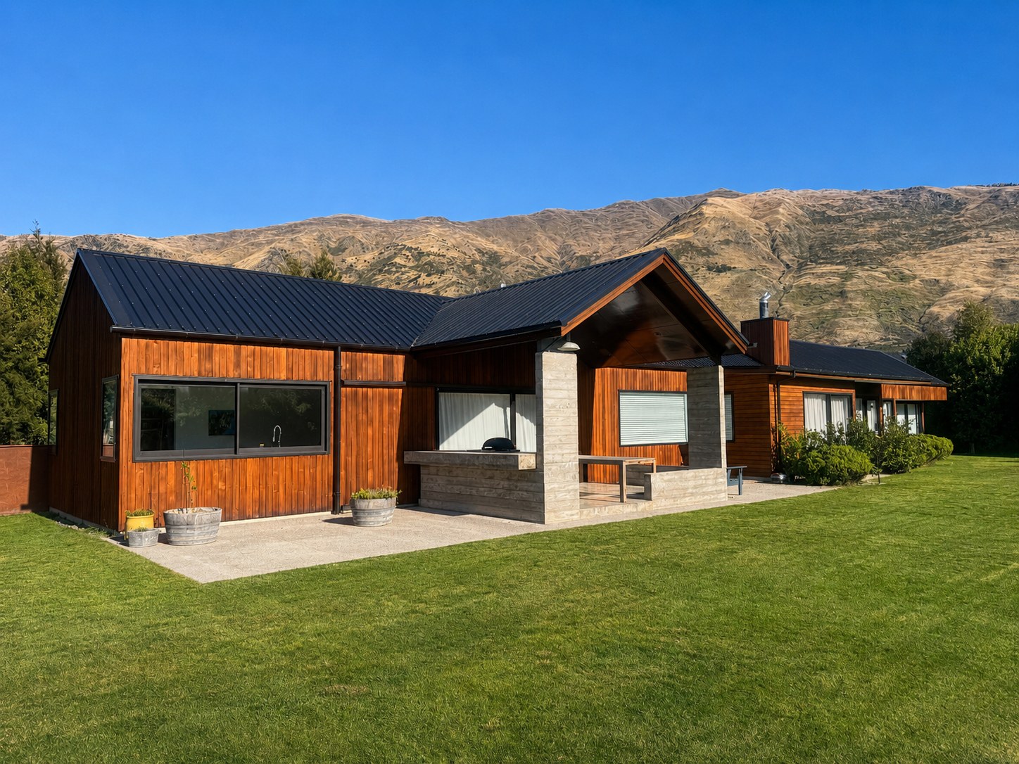 Cedar home with mountain outlook